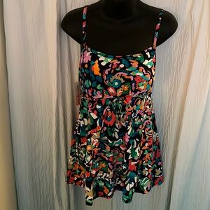 Women's Tummy-Control Shirred Bodice Swimdress Size 10